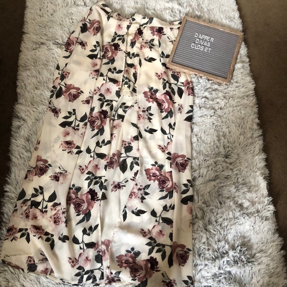 Floral skirt overlapping shorts